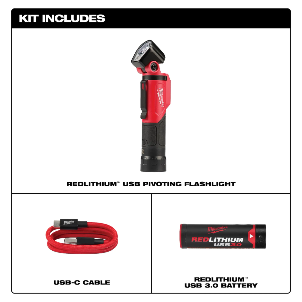 Milwaukee REDLITHIUM USB Pivoting Flashlight from Columbia Safety